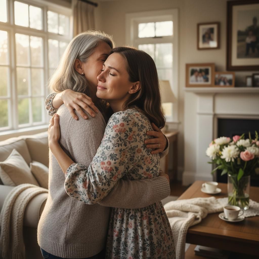 Family Reunion — Hug in Heaven scene